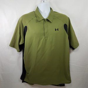 Under Armour Mens Green Vented Polo Shirt Golf